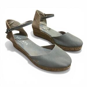 Viscata Pubol Canvas Espadrille Ash Grey Women's Wedges